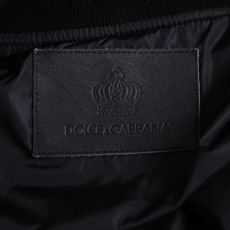 Pre Owned Dolce & Gabbana Black Embroidered Nylon Sleeveless Jacket L