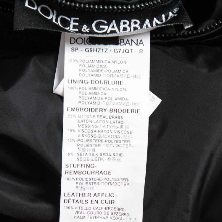 Pre Owned Dolce & Gabbana Black Embroidered Nylon Sleeveless Jacket L