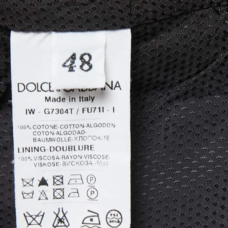 Pre Owned Dolce & Gabbana Grey/Black Cotton Waistcoat M