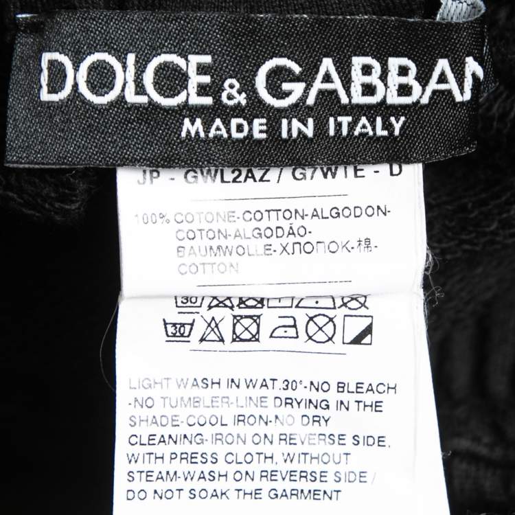 Pre Owned Dolce & Gabbana Black Cotton Knit Track Pants 4XL
