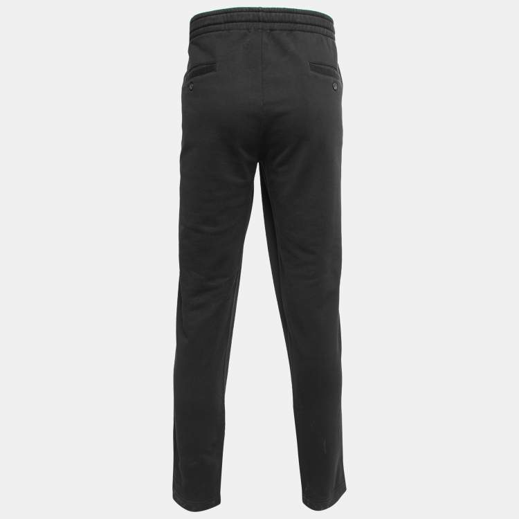 Pre Owned Dolce & Gabbana Black Cotton Knit Track Pants 4XL