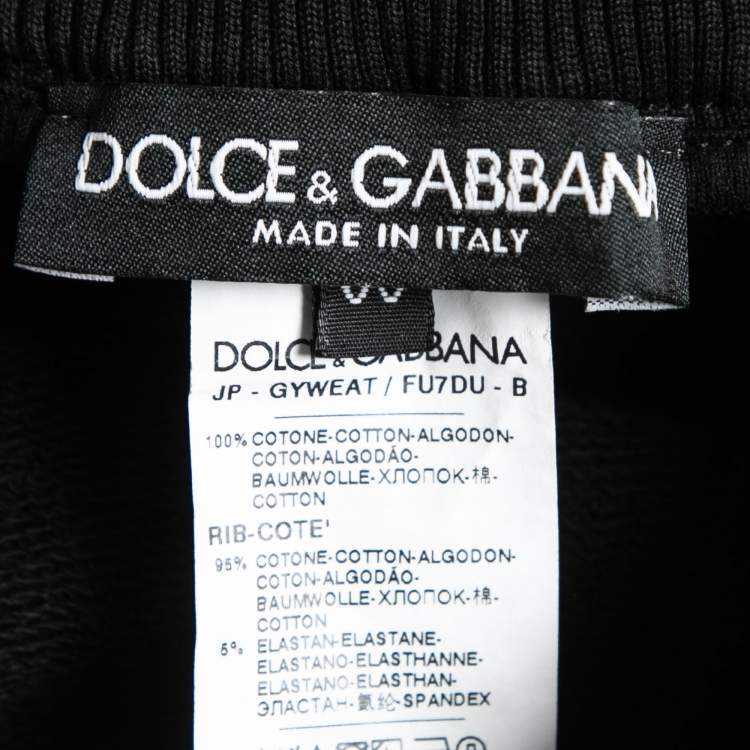 Pre Owned Dolce & Gabbana Black Cotton Knit Zip Detail Track Pants 5XL