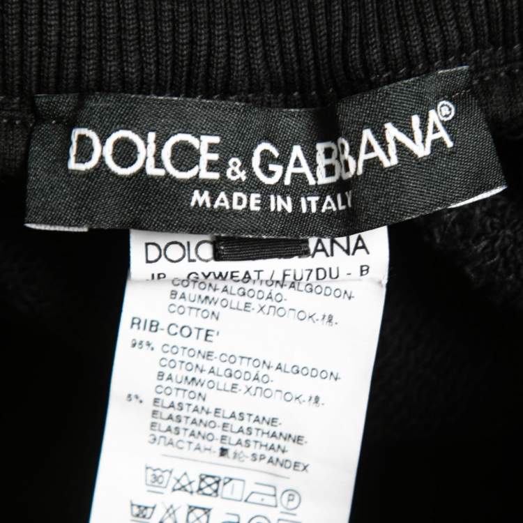 مملوكة مسبقًا Dolce & Gabbana Black Cotton Knit Zip Detail Track Pants 5XL