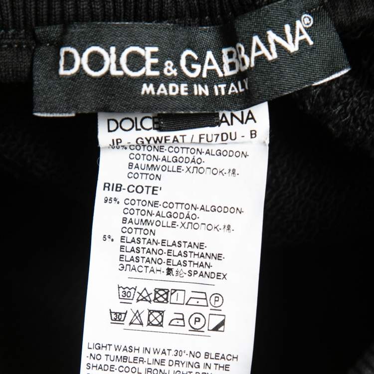مملوكة مسبقًا Dolce & Gabbana Black Cotton Knit Zip Detail Track Pants 5XL