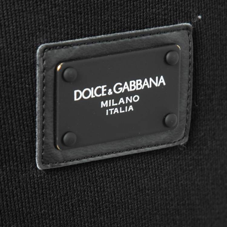 Pre Owned Dolce & Gabbana Black Cotton Knit Zip Detail Jogger Pants 5XL