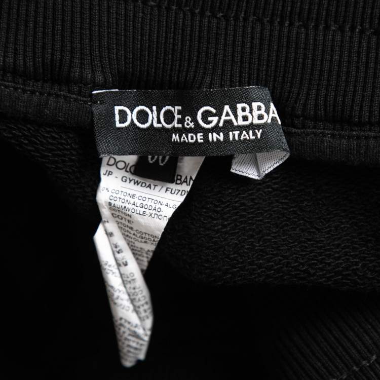 Pre Owned Dolce & Gabbana Black Cotton Knit Zip Detail Jogger Pants 5XL