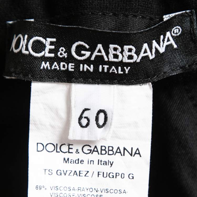 Pre Owned Dolce & Gabbana Black Knit Logo Embroidered Zip Detail Track Pants 5XL