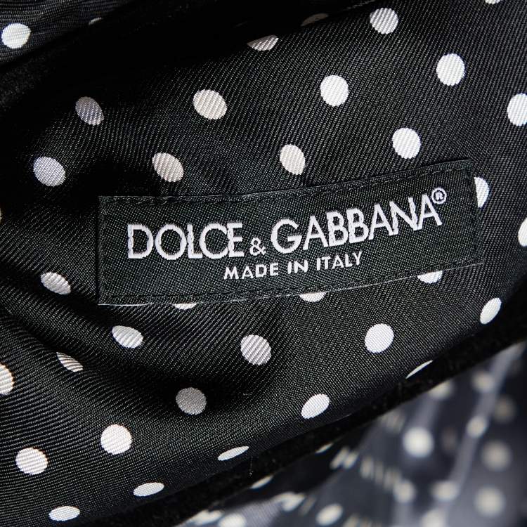 Pre Owned Dolce & Gabbana Black Polka Dot Silk Wrap Shirt M