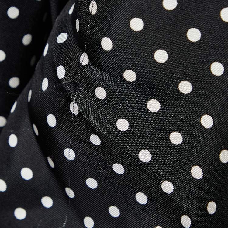 Pre Owned Dolce & Gabbana Black Polka Dot Silk Wrap Shirt M