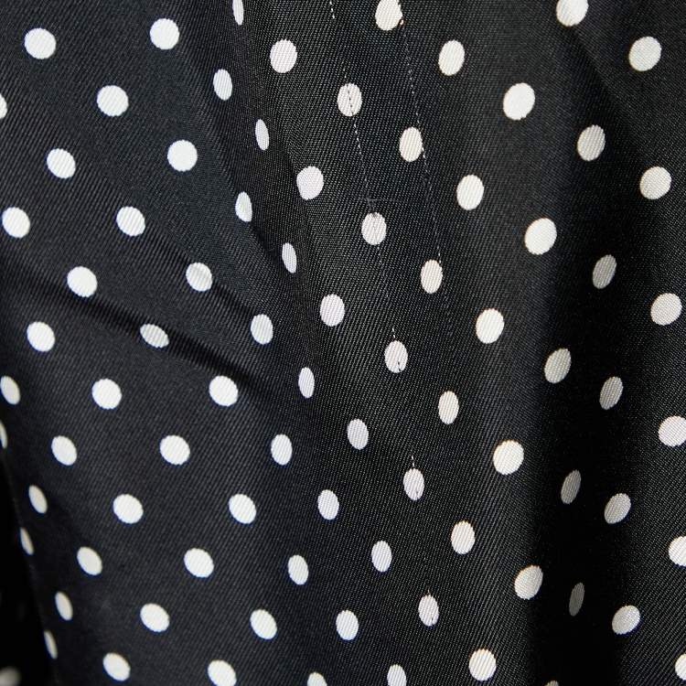 Pre Owned Dolce & Gabbana Black Polka Dot Silk Wrap Shirt M