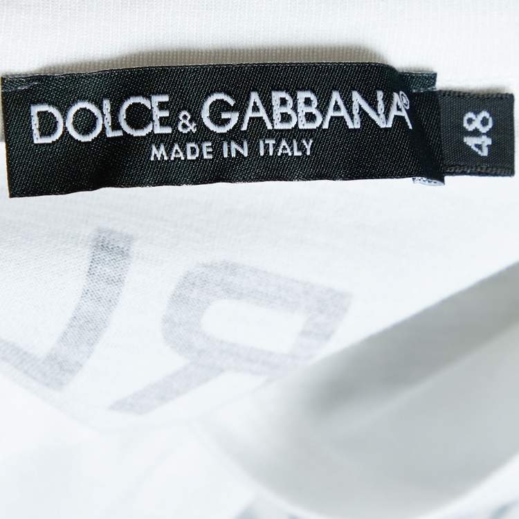 Pre Owned Dolce & Gabbana White Pensive Marlon Brando Printed Cotton T-Shirt M