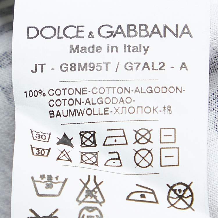 Pre Owned Dolce & Gabbana White Pensive Marlon Brando Printed Cotton T-Shirt M