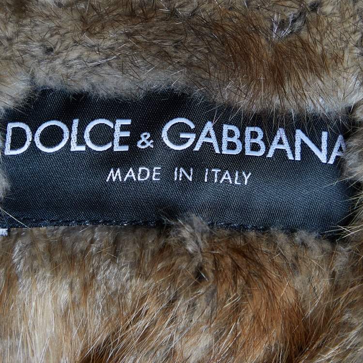 Pre Owned Dolce & Gabbana Blue Denim & Fur Lined Jacket S