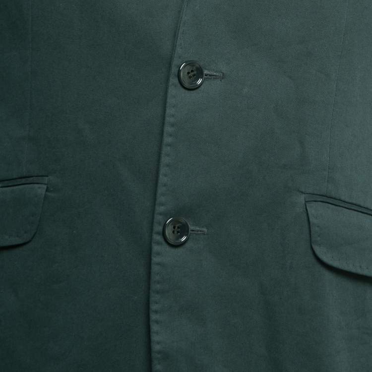 Pre Owned Dolce & Gabbana Green Cotton Single Breasted Blazer L