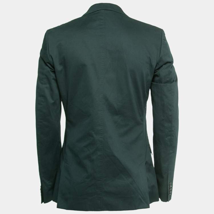Pre Owned Dolce & Gabbana Green Cotton Single Breasted Blazer L