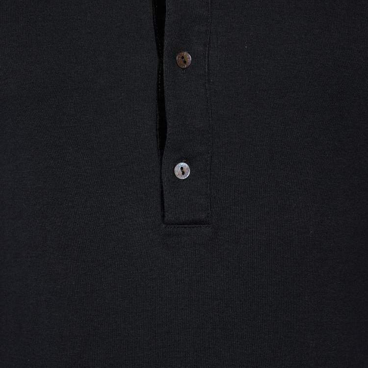 Pre Owned Dolce & Gabbana Black Cotton Knit Long Sleeve T-Shirt S