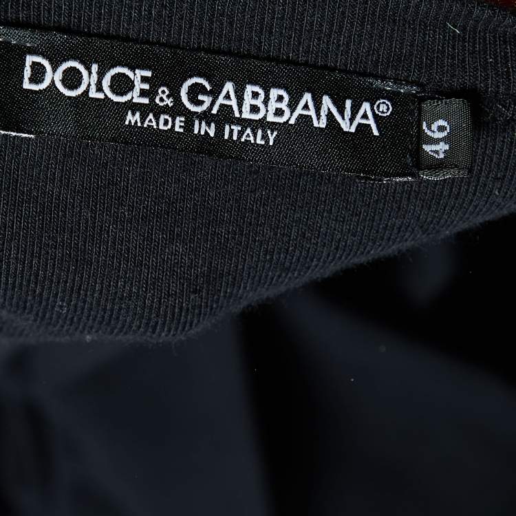 Pre Owned Dolce & Gabbana Black Cotton Knit Long Sleeve T-Shirt S
