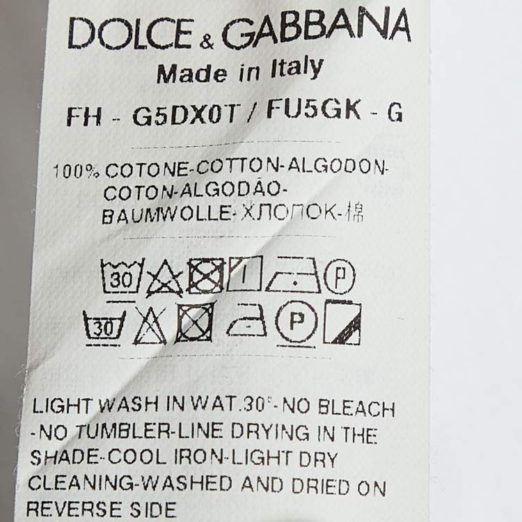Pre Owned Dolce & Gabbana White Cotton Lace Ruffle Trim Tuxedo Shirt M