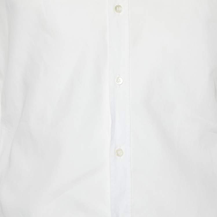 Pre Owned Dolce & Gabbana White Cotton Gold Fit Shirt M