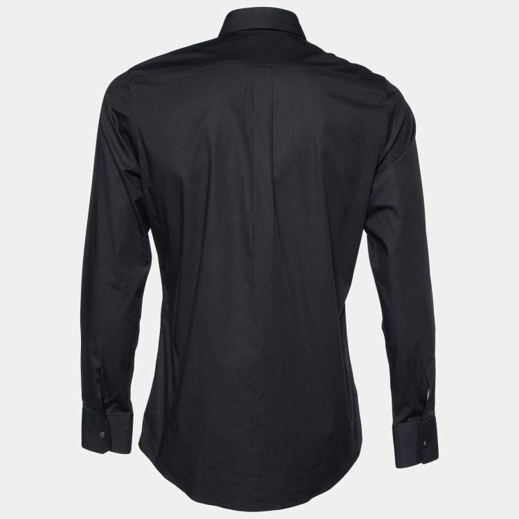 Pre Owned Dolce & Gabbana Black Cotton Button Front Shirt M