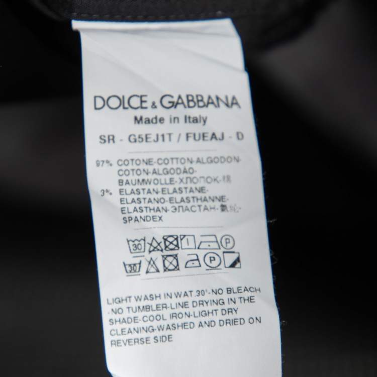 Pre Owned Dolce & Gabbana Black Cotton Button Front Shirt M