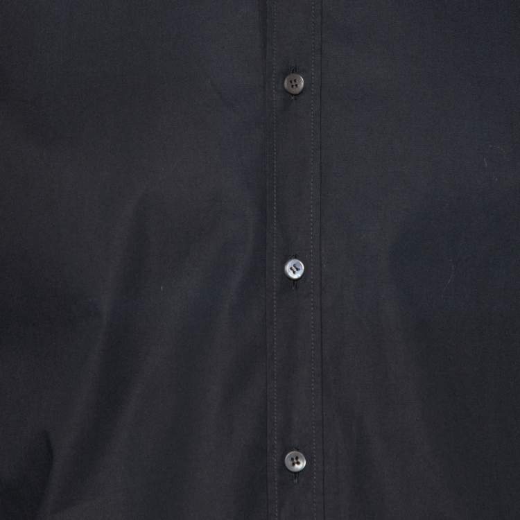 Pre Owned Dolce & Gabbana Black Cotton Button Front Shirt M