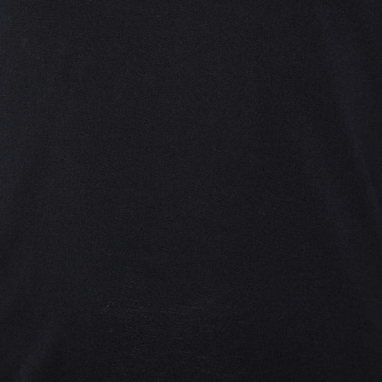 مملوكة مسبقًا Dolce & Gabbana Black Cotton Knit Overlock V-Neck T-Shirt XS