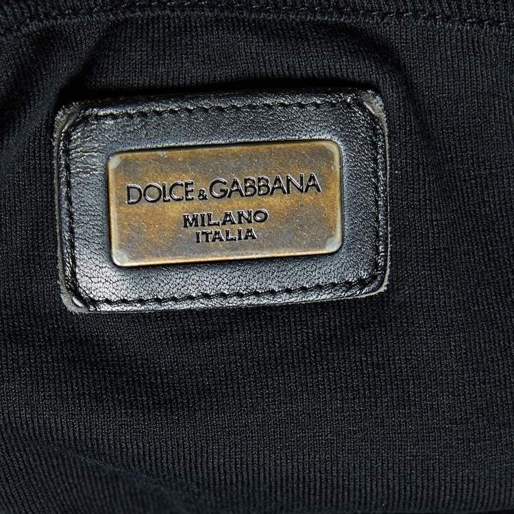Pre Owned Dolce & Gabbana Black Cotton Knit V-Neck T-Shirt S