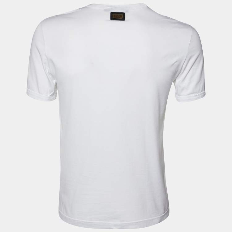 Pre Owned Dolce & Gabbana White Cotton Knit Round Neck T-Shirt S