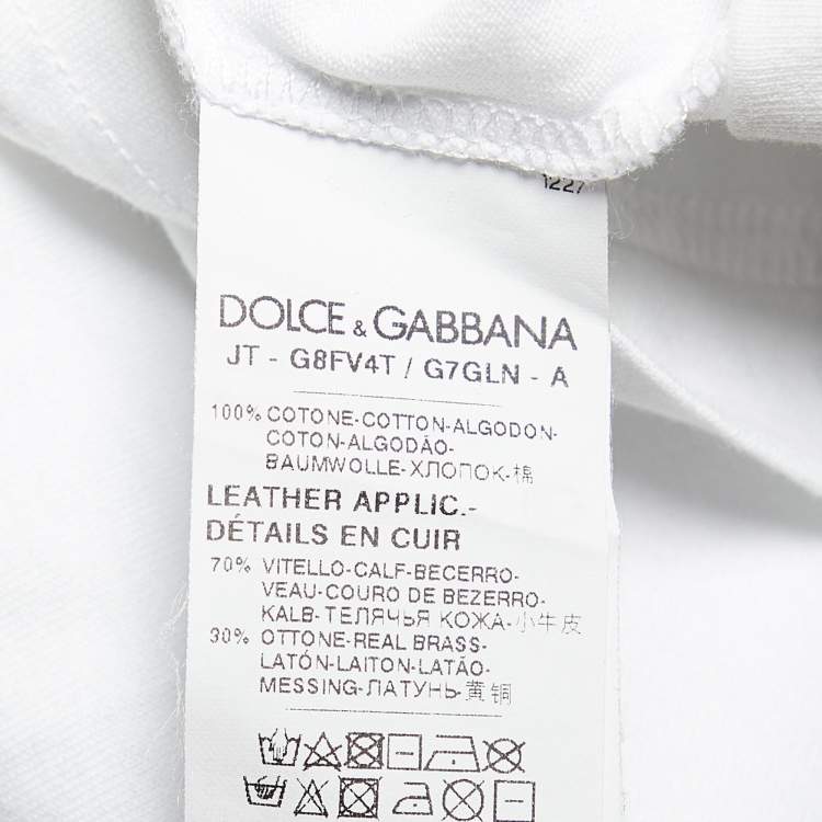 Pre Owned Dolce & Gabbana White Cotton Knit Round Neck T-Shirt S