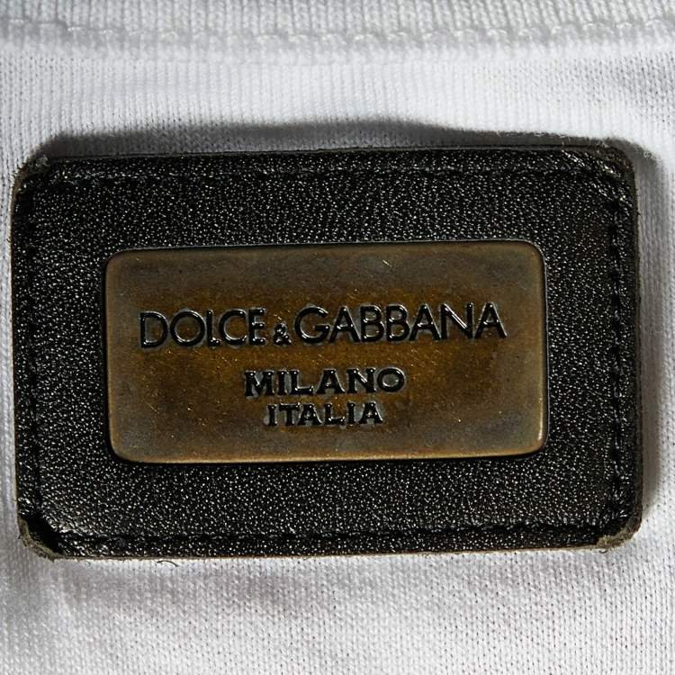 Pre Owned Dolce & Gabbana White Cotton Knit Round Neck T-Shirt S