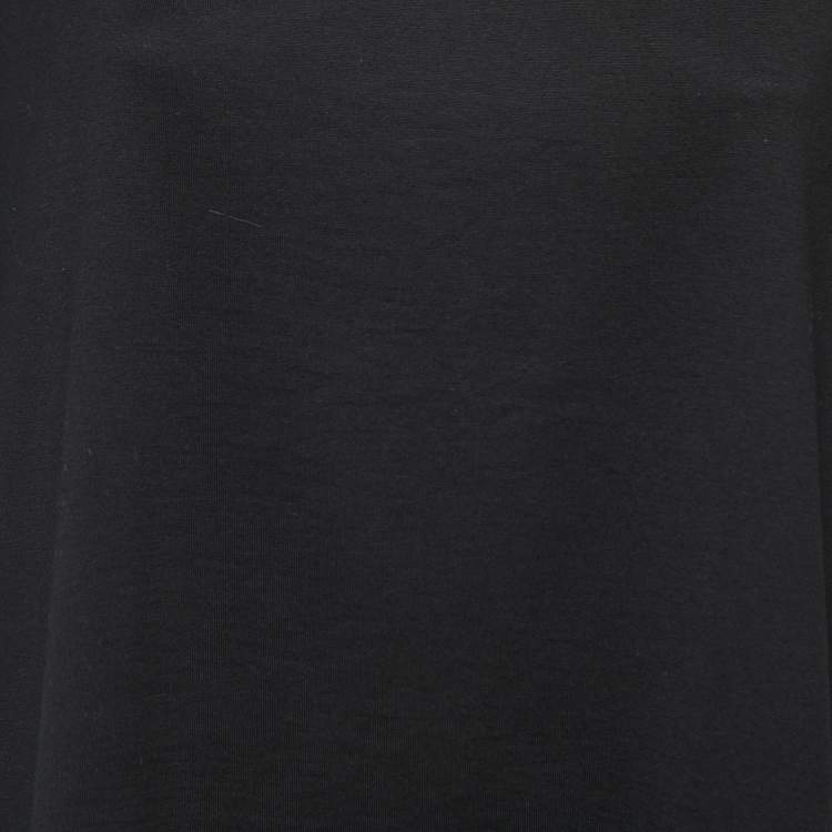 Pre Owned Dolce & Gabbana Black Cotton Knit Logo Detail Sleeveless Tank Top M