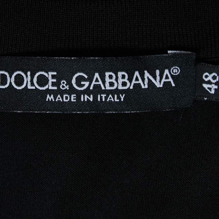Pre Owned Dolce & Gabbana Black Cotton Knit Logo Detail Sleeveless Tank Top M