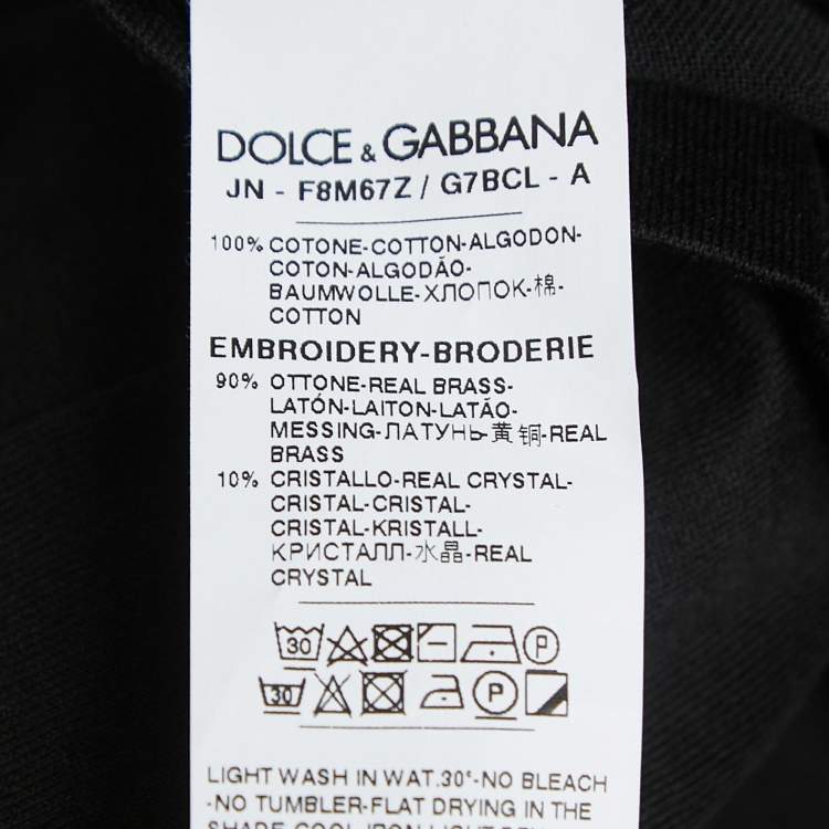 Pre Owned Dolce & Gabbana Black Cotton Knit Logo Detail Sleeveless Tank Top M