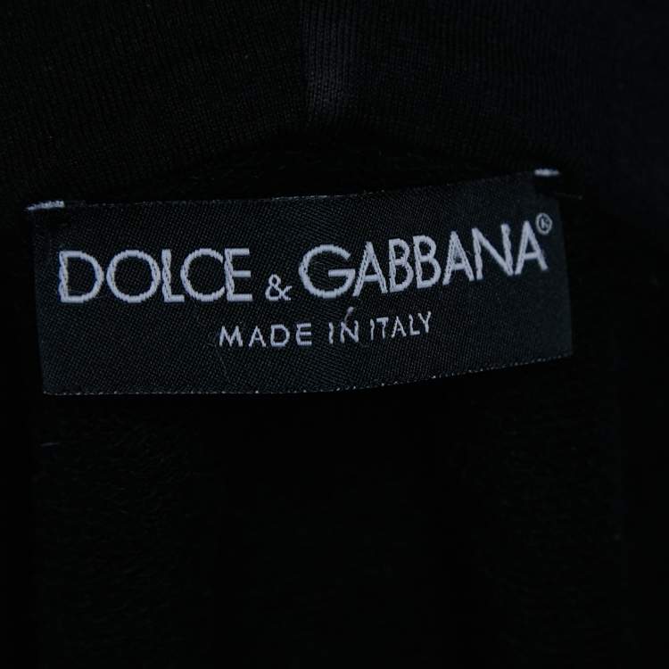 Pre Owned Dolce & Gabbana Black Cotton Hooded Zip Front Jacket XL