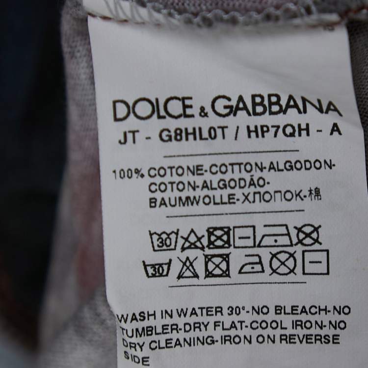 Pre Owned Dolce & Gabbana Multicolor Panther Printed Cotton Knit Crewneck T-Shirt XL