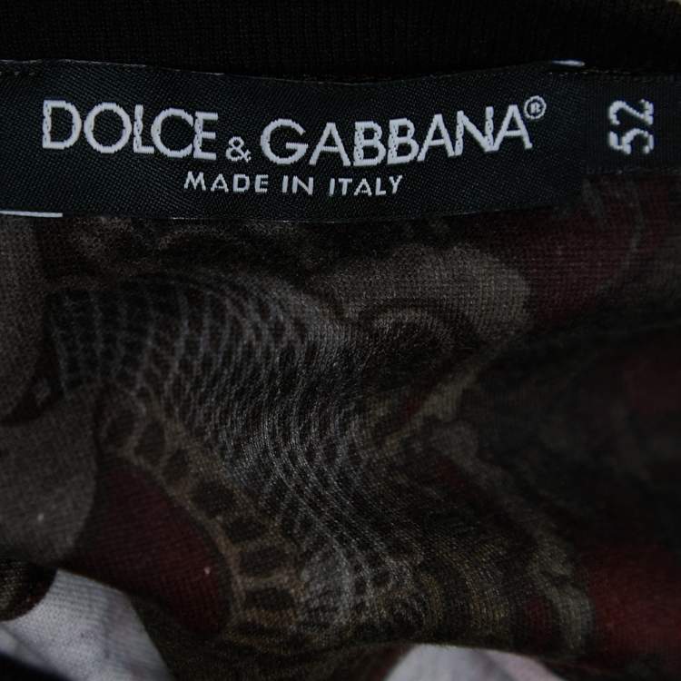 Pre Owned Dolce & Gabbana Multicolor Panther Printed Cotton Knit Crewneck T-Shirt XL