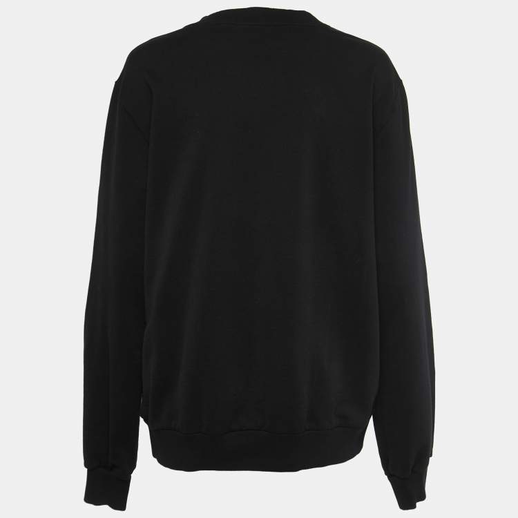 Pre Owned Dolce & Gabbana Black Cotton Crew Neck Sweatshirt XXL
