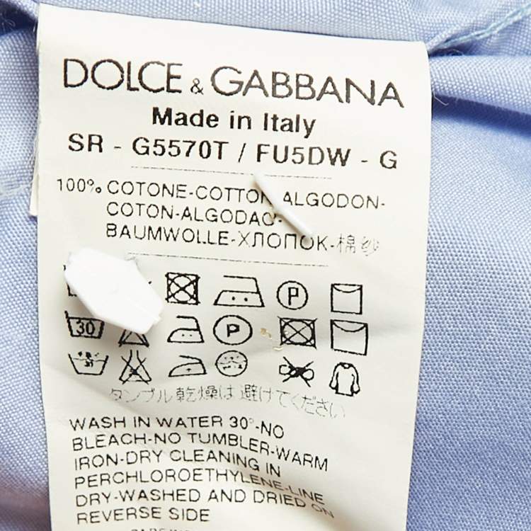 Pre Owned Dolce & Gabbana Blue Cotton Full Sleeve Martini Shirt XL