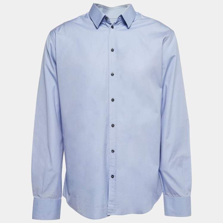 Pre Owned Dolce & Gabbana Blue Cotton Full Sleeve Martini Shirt XL