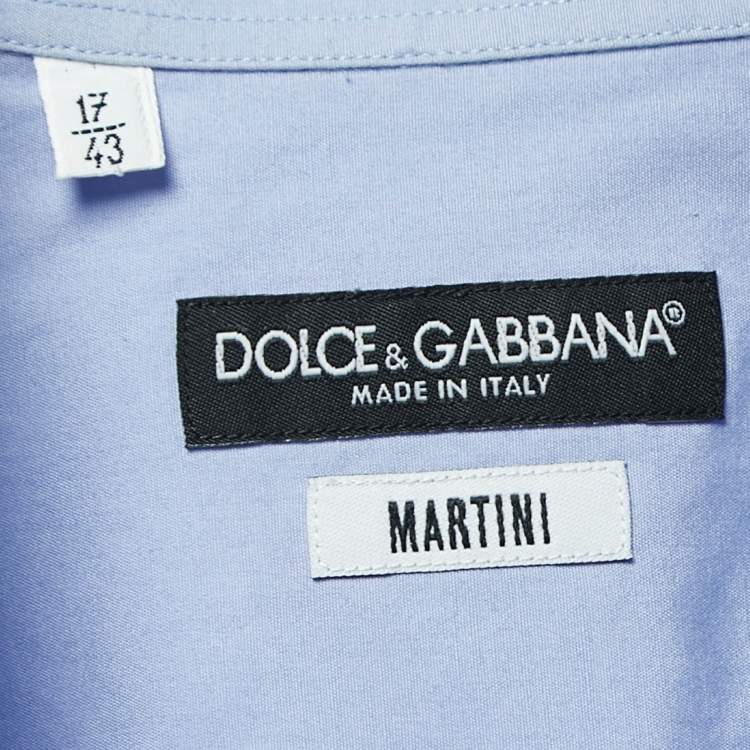 Pre Owned Dolce & Gabbana Blue Cotton Full Sleeve Martini Shirt XL