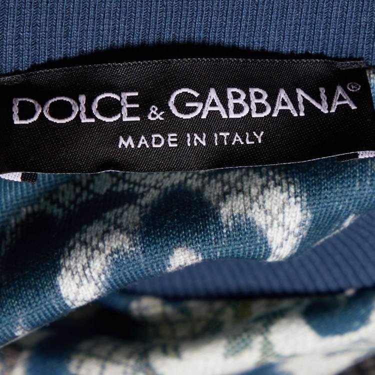 Pre Owned Dolce & Gabbana Blue Baroque Jacquard Knit Sweater XL