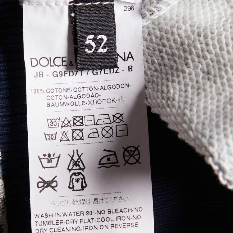 Pre Owned Dolce & Gabbana Blue Baroque Jacquard Knit Sweater XL