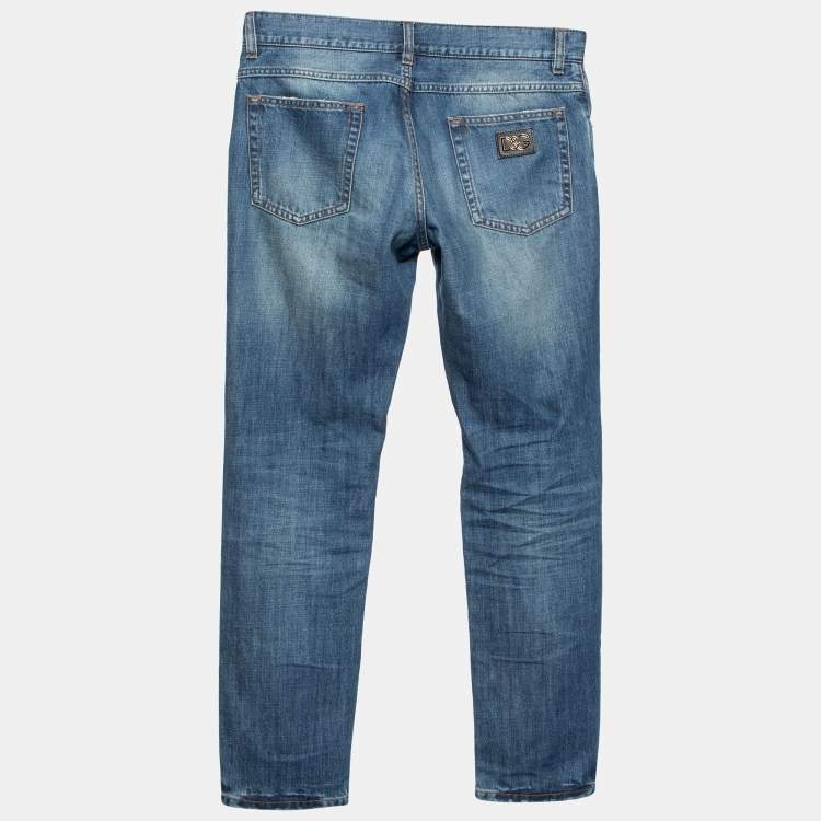 Pre Owned Dolce & Gabbana Navy Blue Denim Comfort Fit Jeans S