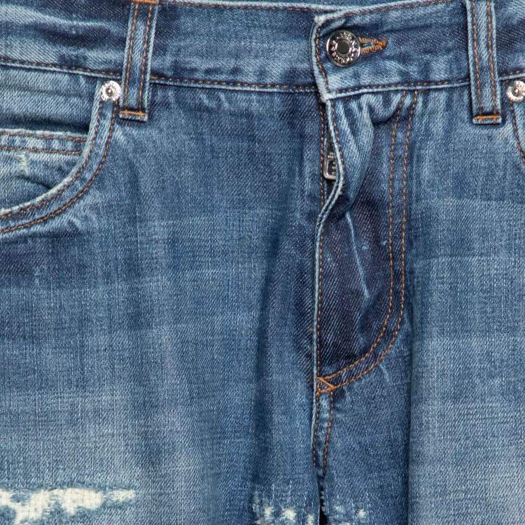 Pre Owned Dolce & Gabbana Navy Blue Denim Comfort Fit Jeans S