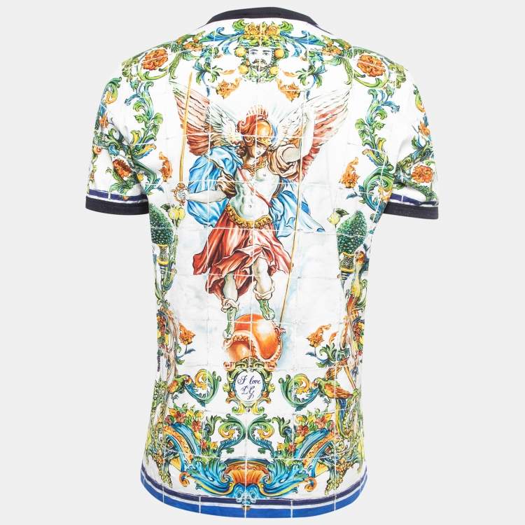Pre Owned Dolce & Gabbana Multicolor Printed Cotton T-Shirt XL