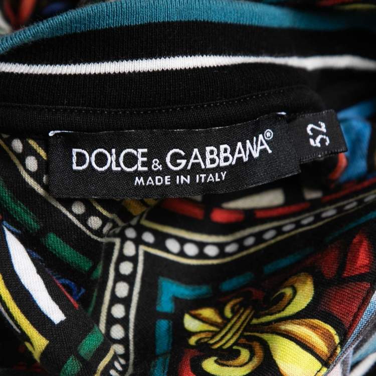 Pre Owned Dolce & Gabbana Multicolor Printed Cotton Crewneck T-Shirt XL