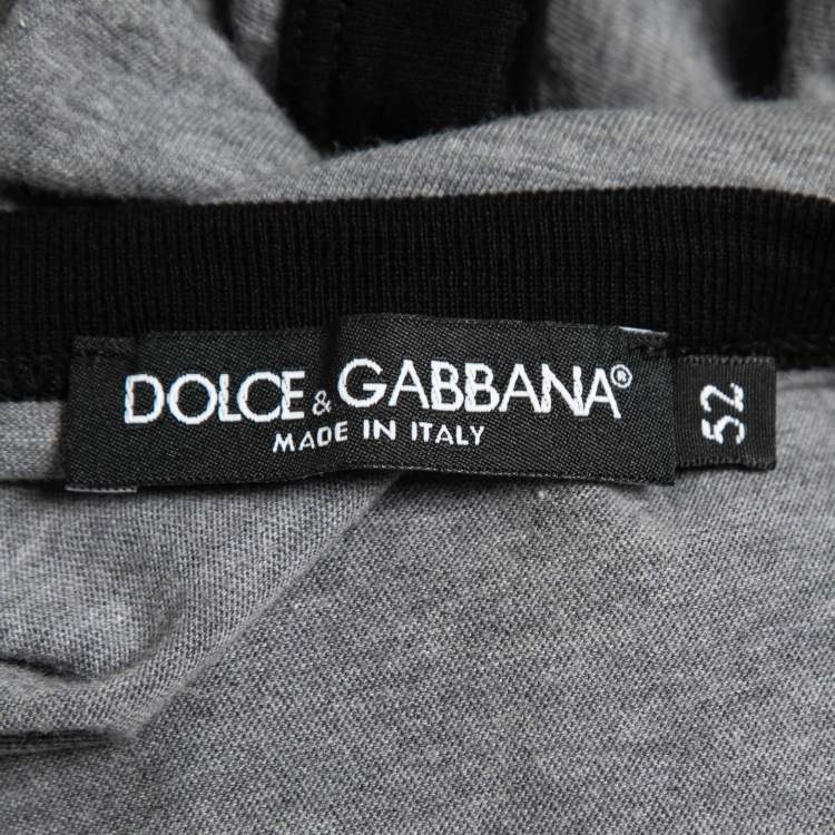Pre Owned Dolce & Gabbana Grey Logo Printed Cotton Crewneck T-Shirt XL