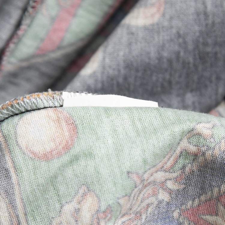 مملوكة مسبقًا Dolce & Gabbana Black/Multicolor Printed Cotton Crew Neck T-Shirt 2XL