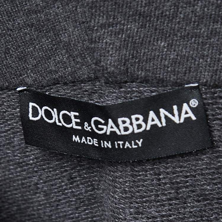 Pre Owned Dolce & Gabbana Grey Cowboy Patch Cotton Hoodie XS